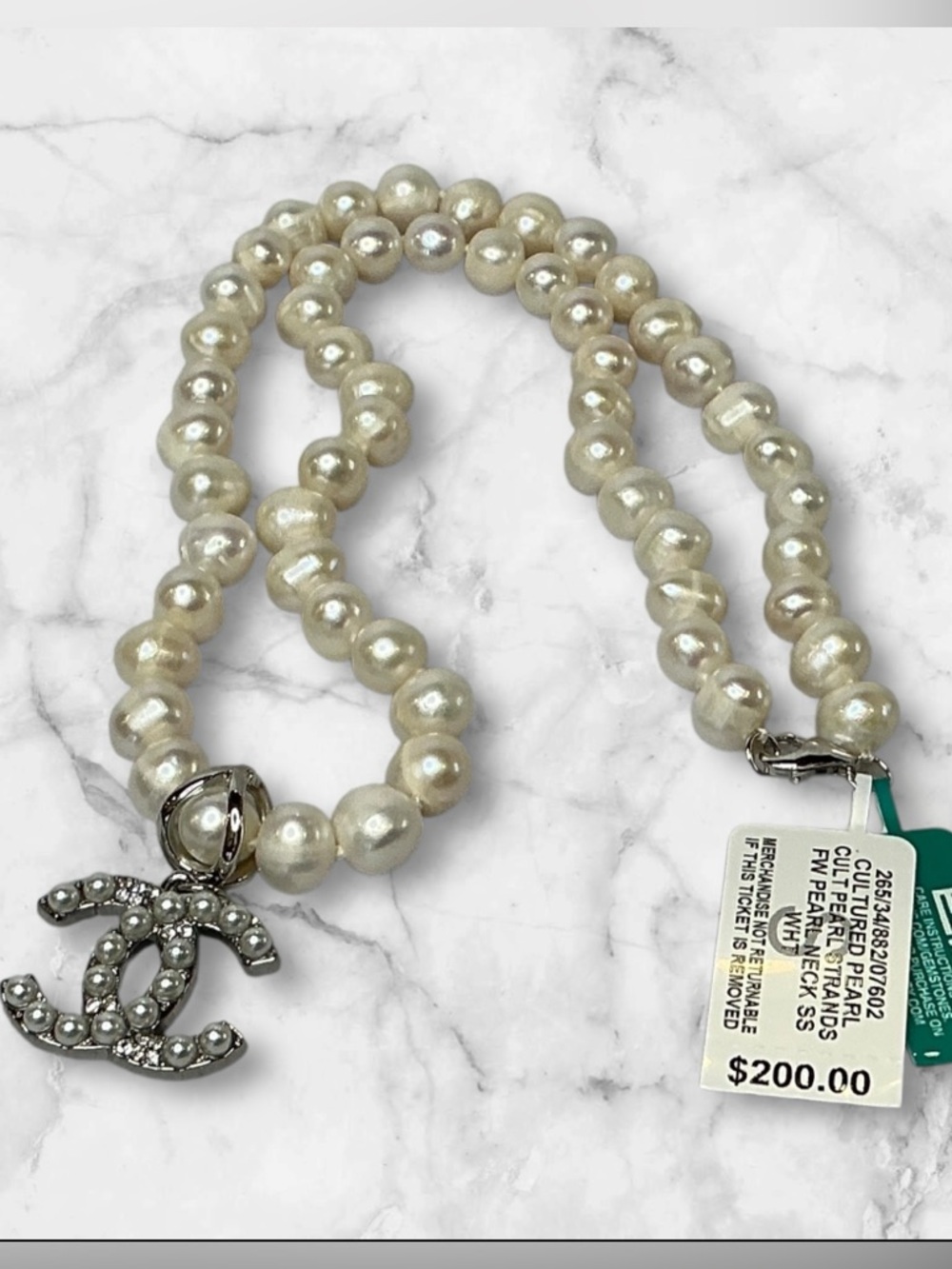 EFFY White Cultured Freshwater Pearl 18" Statement Necklace silver pearl Chanel - Picture 8 of 13